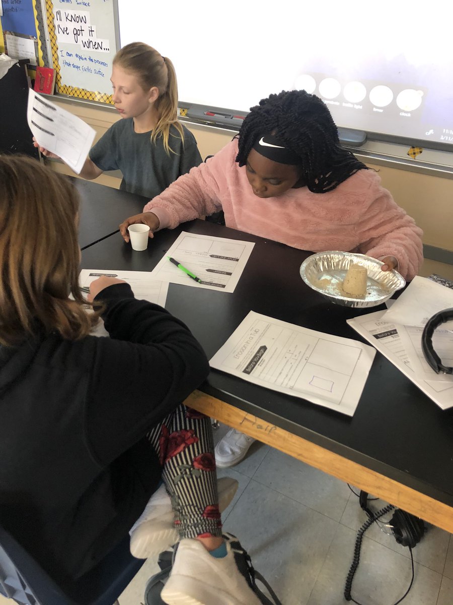 MsKHemken's tweet photo. Doing weathering and erosion experimentation. Measure them. Apply different kinds of weathering. What’s the impact. Model it. #fmsteach https://t.co/nZoLtEd3zw