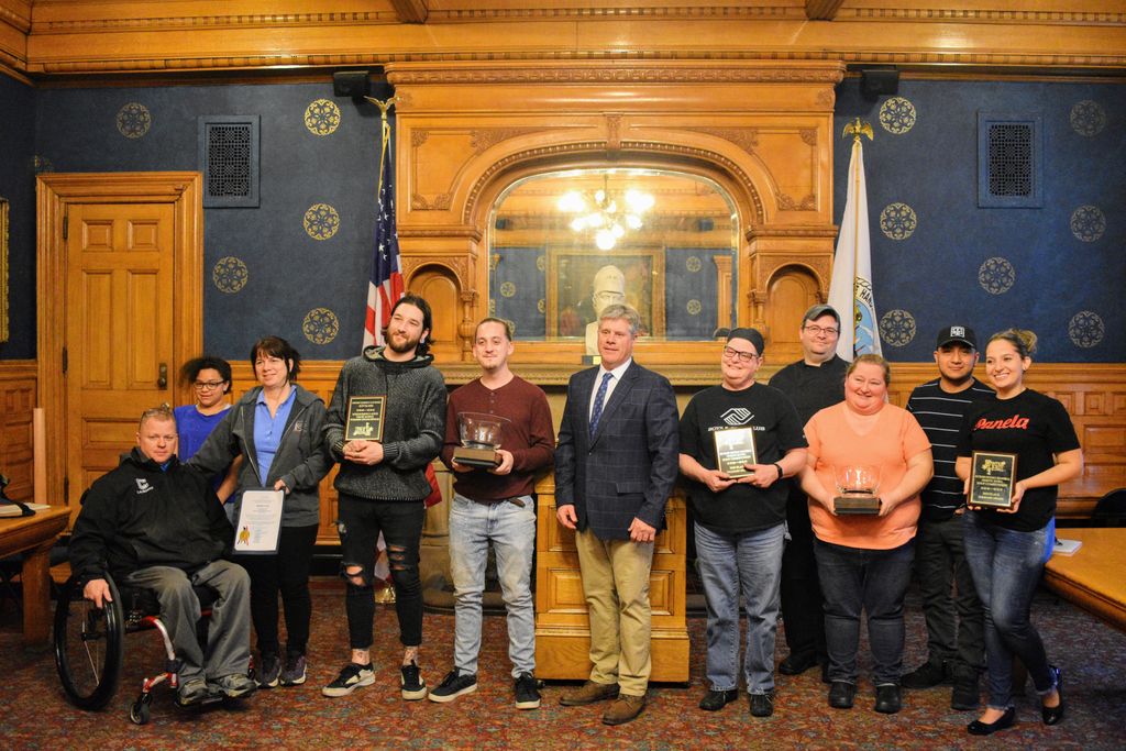 LikeLowell's tweet photo. #Lowell Mayor John Lahey presented awards last night to participants in this year’s Richard Rourke Memorial Soup Competition. Their great soups were much appreciated and are the reasons this is a perennially popular WinterFest event! #LikeLowell #Food #Winterfest2020 https://t.co/SOm0ctYq0Q