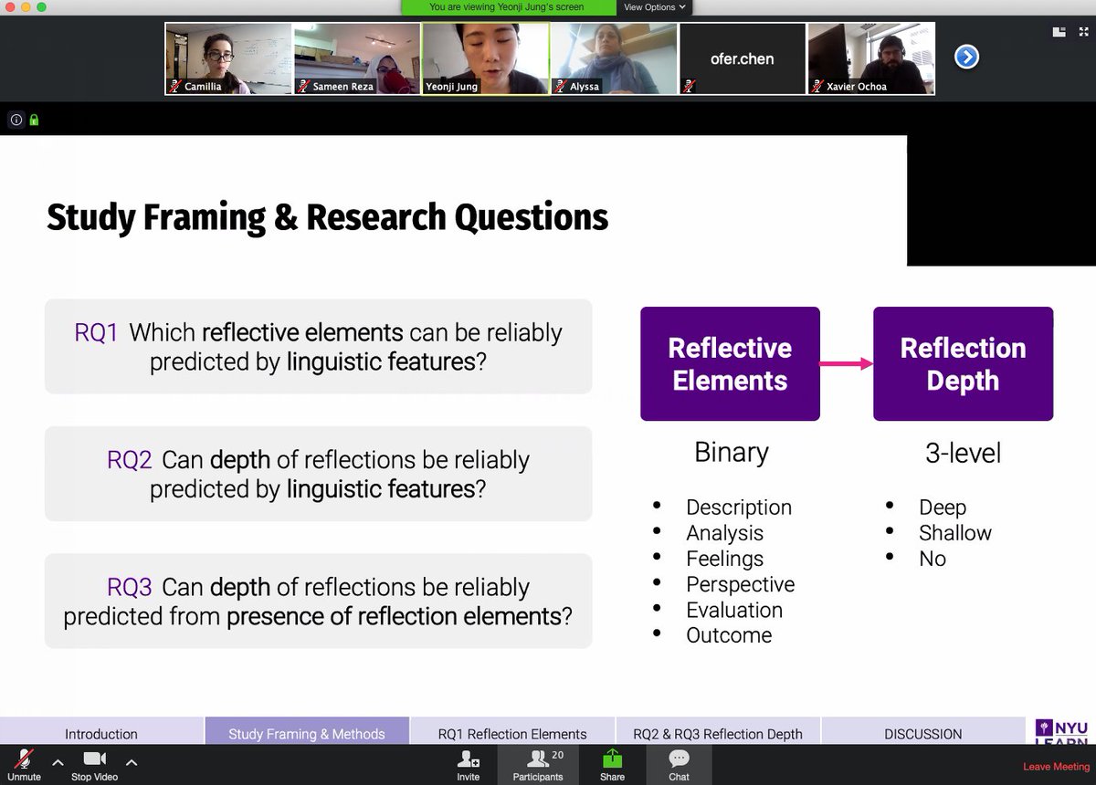 Camillia Matuk (@cfmatuk) on Twitter photo Yeonji Jung shares her research on automated reflection assessment in health professions education at @nyuectdmdl's first virtual brownbag <a href="/NYU_ALT/">NYU Steinhardt ALT</a> <a href="/nyusteinhardt/">NYU Steinhardt</a> <a href="/nyuniversity/">New York University</a> <a href="/NYU_LEARN/">The Learning Analytics Research Network</a> Yeonji Jung shares her research on automated reflection assessment in health professions education at @nyuectdmdl's first virtual brownbag <a href="/NYU_ALT/">NYU Steinhardt ALT</a> <a href="/nyusteinhardt/">NYU Steinhardt</a> <a href="/nyuniversity/">New York University</a> <a href="/NYU_LEARN/">The Learning Analytics Research Network</a>