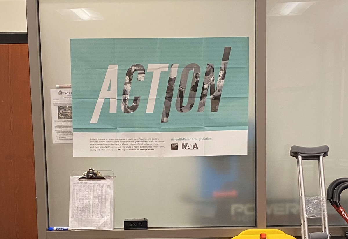 knm1217's tweet image. After being on the road for most of the beginning of the month, I was finally able to put my #NATM2020 poster up in my Athletic Training Facility!  #NATM2020challenge #HealthCareThroughAction