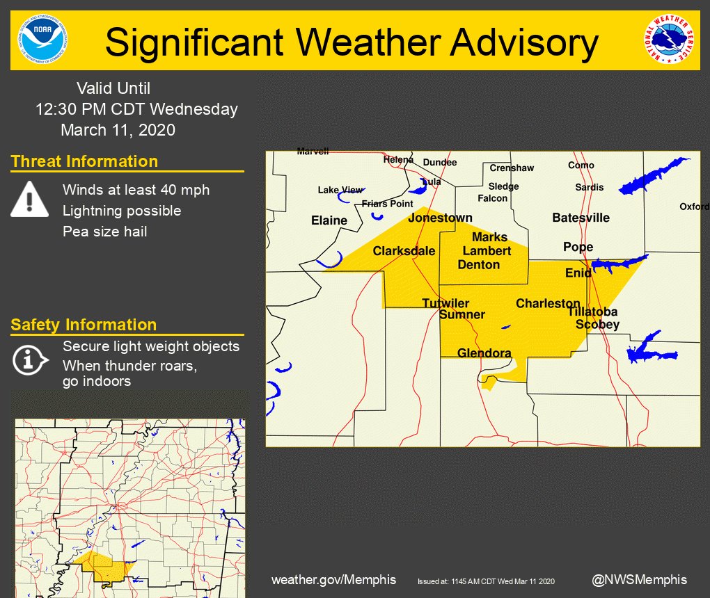 A Significant Weather Advisory Has Been Issued until 1230 PM CDT for