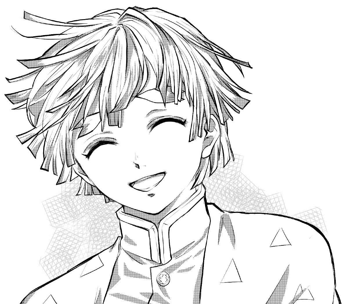 推しの笑顔がかわいく描けた 