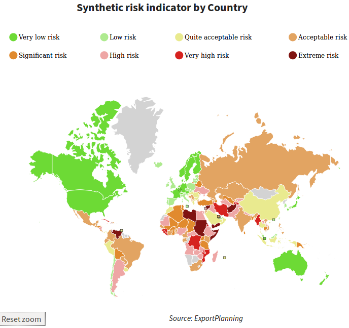 ExportPlanning's tweet image. The World&apos; s Countries under the Lens of #Risk. A worldwide map constructed on the basis of the main #riskindicators: #sovereign, #political, #ExchangeRate and #Business risks 
exportplanning.com/en/magazine/ar…
#ExportPlanning #MarketSelection #CountryRisk #ExchangeRateRisk #CreditRisk