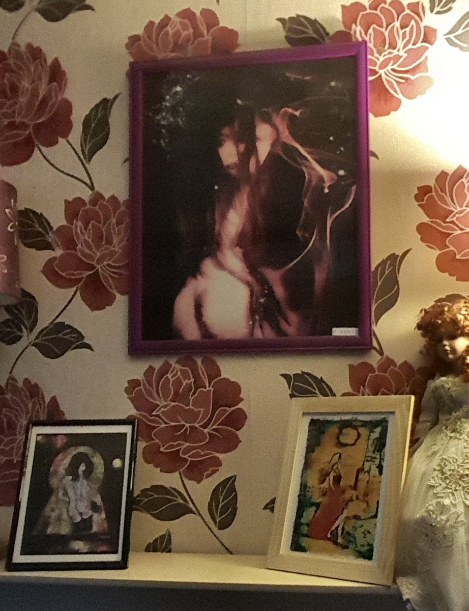 Butterflywarri2's tweet photo. Heres a few reprints of my #artworks hanging nicely in my home. First time i have seen them like this and they look amazing!❤ #customizedart using my own #drawings #paintings as the main subject https://t.co/JMsWscrzW5
