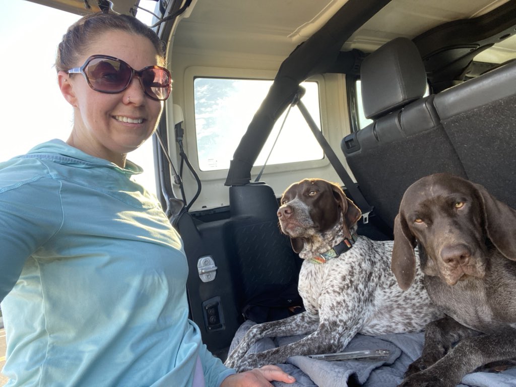 TashaHardy's tweet photo. Today was one of our (my) best training runs yet! I’m getting stronger, and faster, and feeling better as I power through! #14miles #trainingrun #newportmarathon #runoregin #364daysofme #gsp #dogsoftwitter #germanshorthairedpointers https://t.co/qpqOYeKBr2