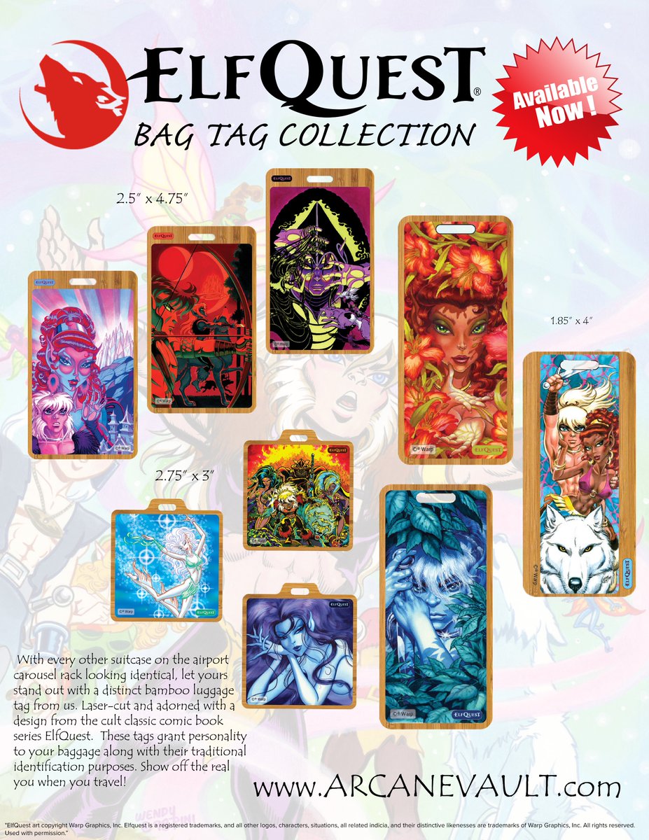 LaserMachUSA's tweet photo. One of our very first licensing partners was Richard and Wendy Pini and their amazing Elf Quest universe. We have recently had the opportunity to begin working with the Pini's again on a new line of bag tags and art prints. https://t.co/bDLIBmQq6I