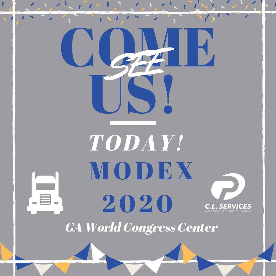 prosponsive's tweet photo. Come see us TODAY at MODEX 2020!!
#clservices #ATL #MODEX2020 https://t.co/Igva6Jcpve