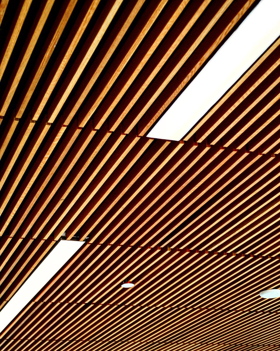 GuideWoodwork's tweet image. Our feature ceiling over looking the humber college welcome centre - be sure to stop in and check out our millwork when you take a tour of the campus!