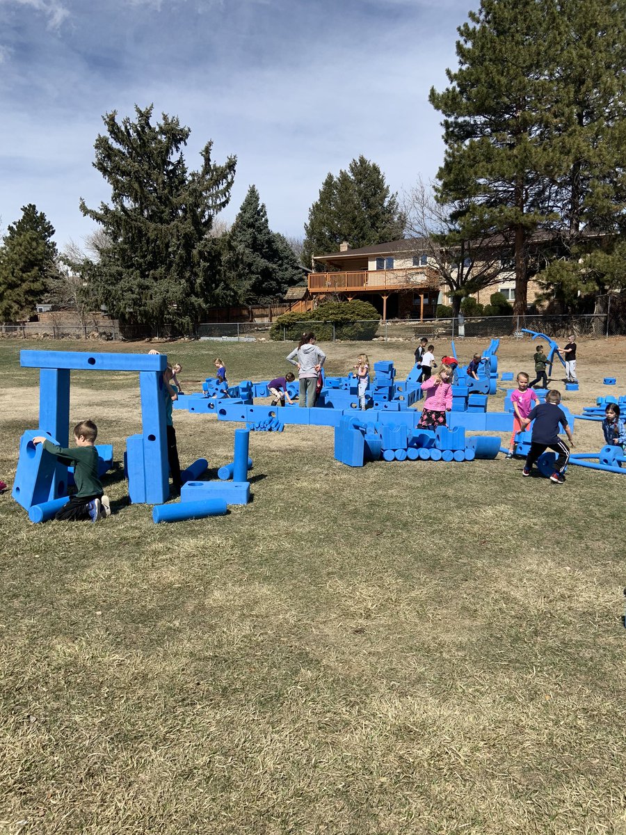 1st Graders building with our Imagination Playground. Students are enjoying the beautiful weather and using their imaginations to build fun structures.   <a href="/hutchhuskiesCO/">Hutchinson Huskies</a> <a href="/JeffcoSchoolsCo/">Jeffco Public Schools</a>