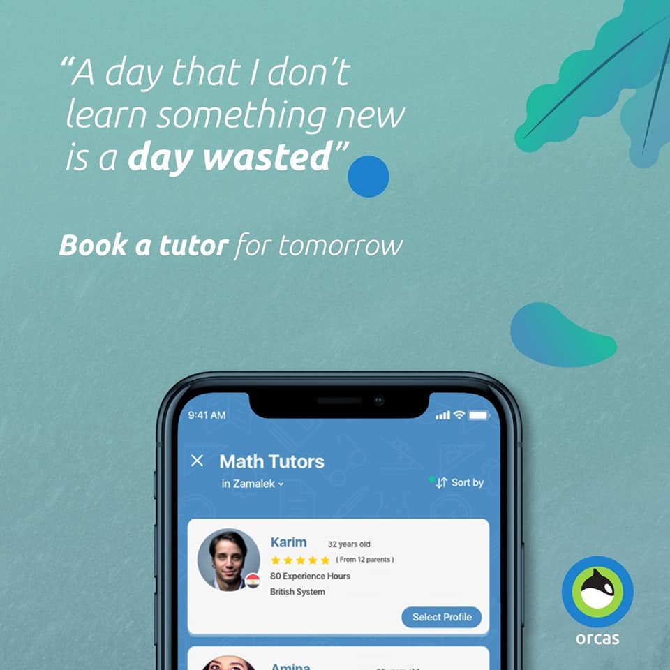 Orcasapp's tweet photo. In news of school being cancelled tomorrow, use promocode orcas100 for 100EGP off your tutoring sessions! https://t.co/yChy9o8jHc