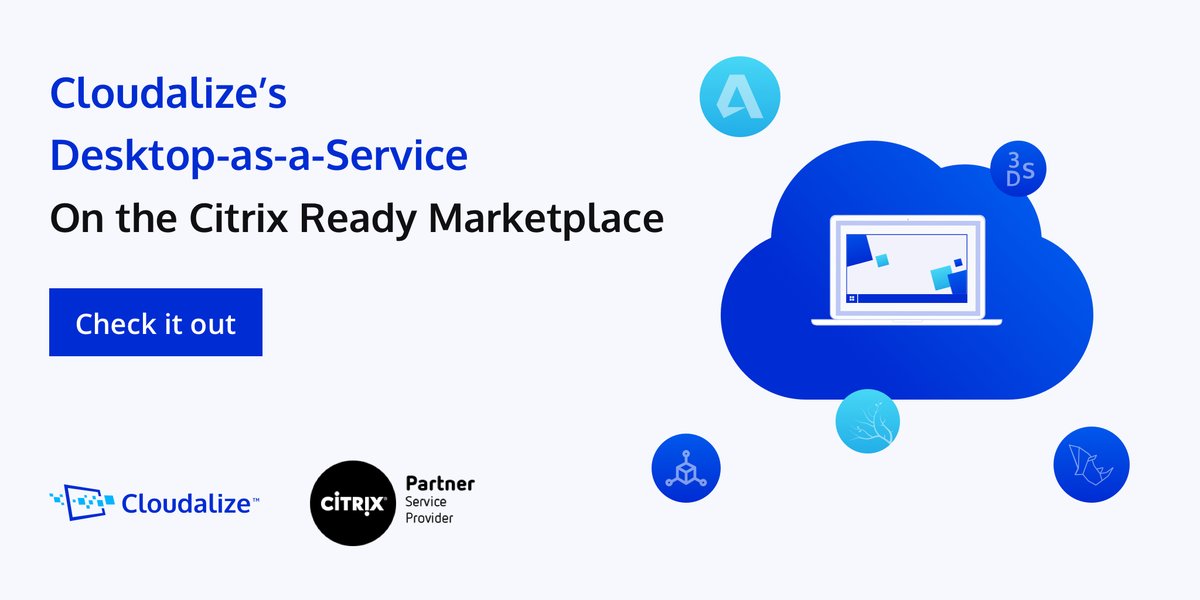 #News: <a href="/Cloudalize/">Cloudalize</a> #GPU-powered Desktop-as-a-Service (#DaaS) solution is now listed on the #CitrixReady #MarketPlace! A big thank you to <a href="/CitrixReady/">Citrix Ready</a> team who helped with the verification process. 👏😎 citrixready.citrix.com/cloudalize/clo…