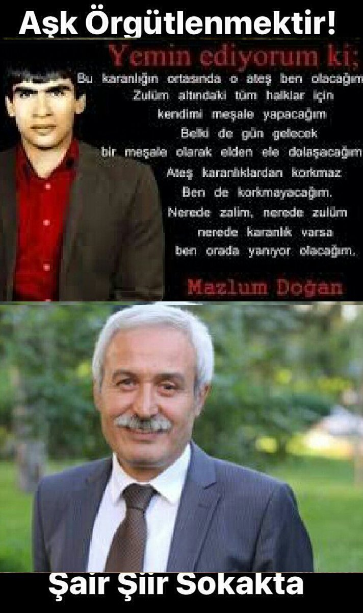 AYuceak's tweet photo. #SelcukMızraklı!

Kapitalizm'in;
Burjuva 'demokrasi'sin de insanlar yavaş yavaş #Köleler haline getirilirken unutulmaması gerek bir gerçek var;
#Zindanlar da Mazlum Doğan olmak,
Nemrut suratlı #Firevun'a köle olmaktan çok daha onurludur...

En önemlisi de;
#AşkÖrgütlenmektir! https://t.co/o8N533KdmJ