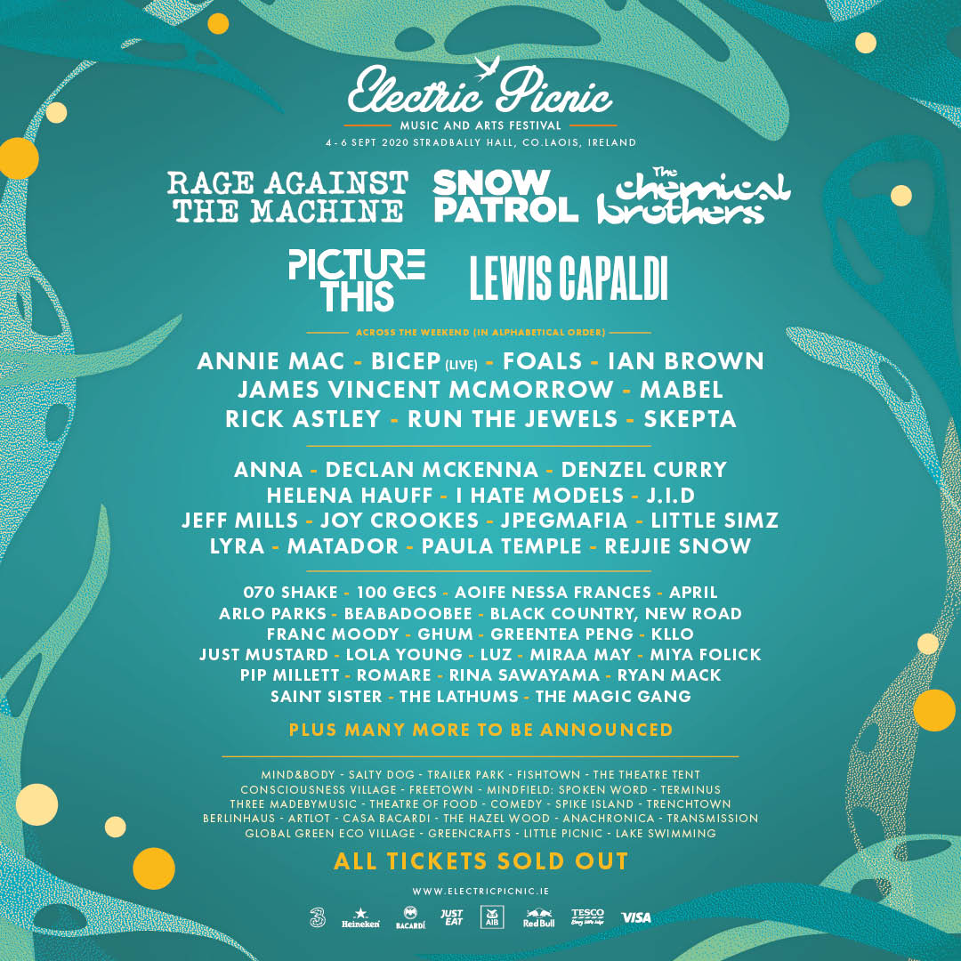 EPfestival's tweet photo. Here's your first look at the #EP20 line up! Rage Against The Machine / @snowpatrol / @ChemBros  / @picturethis / @LewisCapaldi  / @AnnieMac / @feelmybicep / @foals + many more! 

Explore the line up in full here: https://t.co/OltZpMkFim https://t.co/4Wz3CrxMXP