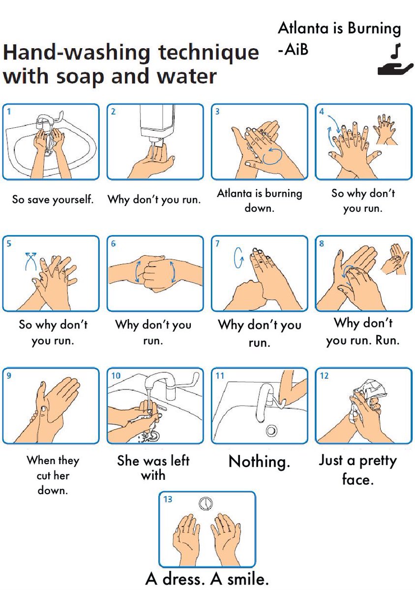 AtlantaIsBurnin's tweet photo. "The CDC recommends you wash your hands for 20 seconds. Sing yourself a little AIB tune to help make the time more enjoyable." :) https://t.co/B4szzROVev