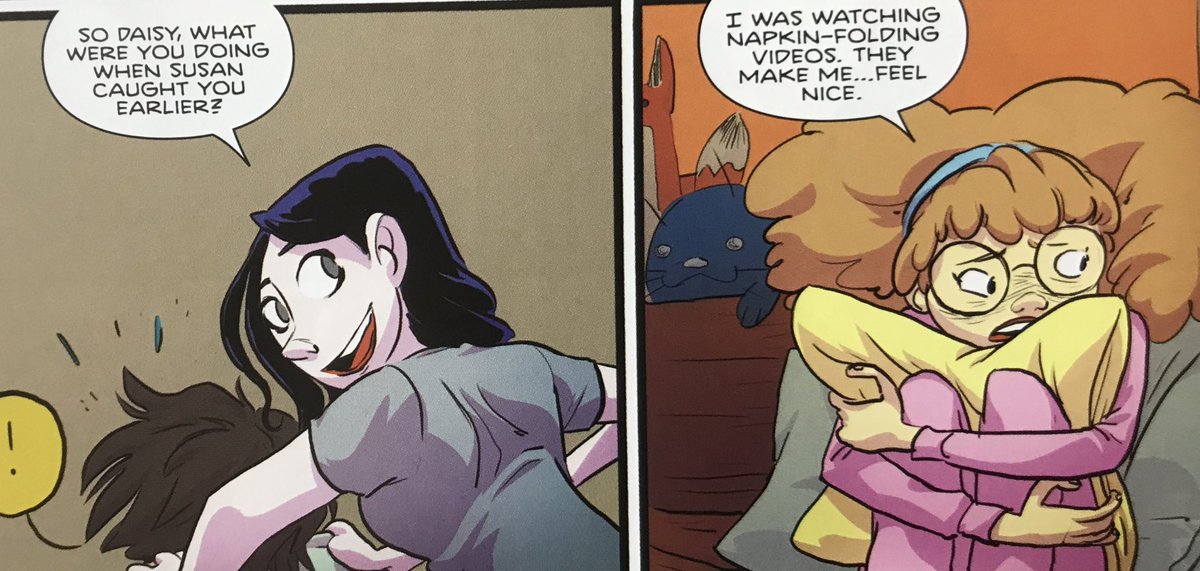 Bwtt で 何してたの と単刀直入に聞くエスターに ナプキンを畳む動画を見てた と答えるデイジー 小さな音を聴くと快感を得られるのだという 自分は変態だ と凹むデイジーに なーんだ それよくあるやつじゃん 自律感覚絶頂反応 Asmr だよ