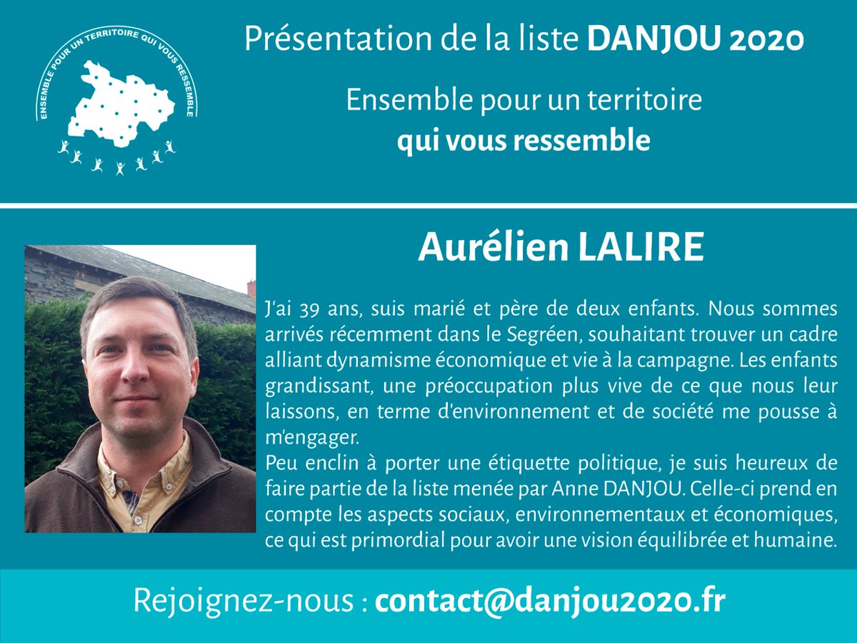 danjou2020's tweet photo. Présentation de nos candidats. Aurélien LALIRE "prendre en compte les aspects sociaux, environnementaux et économique"
Avec Anne DANJOU, Ensemble pour un territoire qui vous ressemble" 
#Municipales2020 #Municipales #Danjou2020  #Democratie #inclusion #environnement https://t.co/gdcIKSIYRX