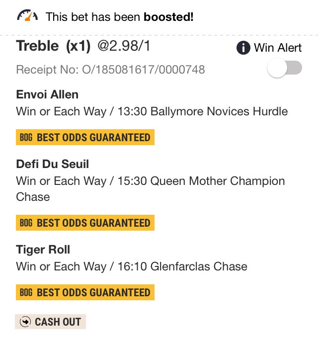 lad_tipster's tweet photo. A small one for Cheltenham 
I also fancy the champ finishing in the top 3 in his race. Odds are currently at 4/1 for him so be quick 
#bettingtips #betting #bettingexpert #horseracing #tips #tipster #accas #accumalator #ladbrokes #longshot #footballbets #wonbets #acca #bpl https://t.co/yEjrhJK6Y4