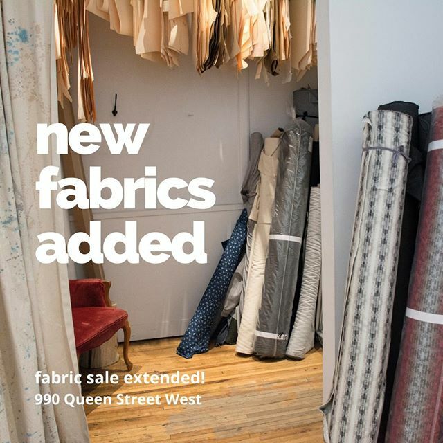 It's official.
Our second ever fabric sale is a hit. We've scoured every corner and found even more fantastic fabrics to replenish the sale with.

Brand new fabrics that warrant a second trip.
Don't miss out!
990 Queen Street West
Wednesday March 11 | 11… ift.tt/337OAk5