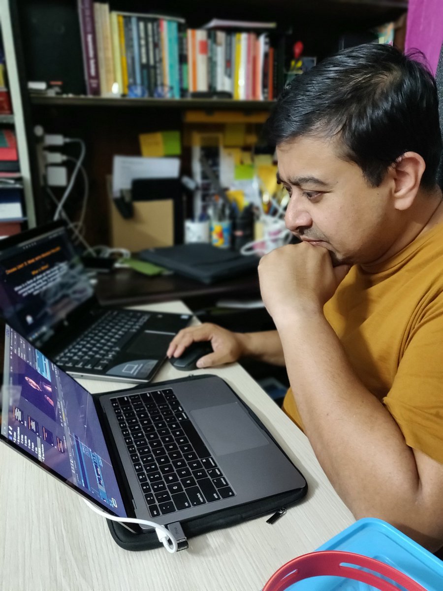 Joyonsong's tweet photo. Who's excited about virtual learning? Starting from developing content to teaching lessons online, we are doing it all! 
#lovewhatyoudo 
#virtuallearning 
#teacherlife 
#TBSdelhi https://t.co/a3oLgfSNG8