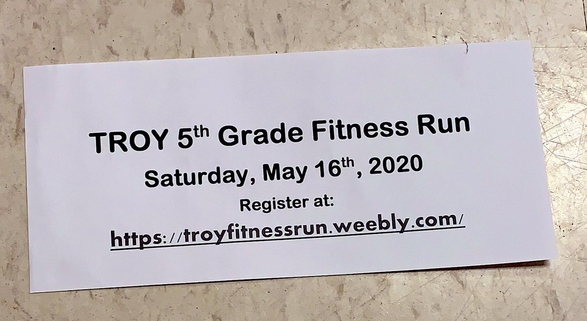 HamiltonHawksPE's tweet photo. ATTN: @HamiltonHawks82 5th Grade Students! Don’t forget to register for the TROY Fitness Run! @MrRogersTSD @swelchTSD @azarewych @mrsmurphyham   Click the link to sign up- https://t.co/wPmG5qMXIx https://t.co/ZTL7LHVog1