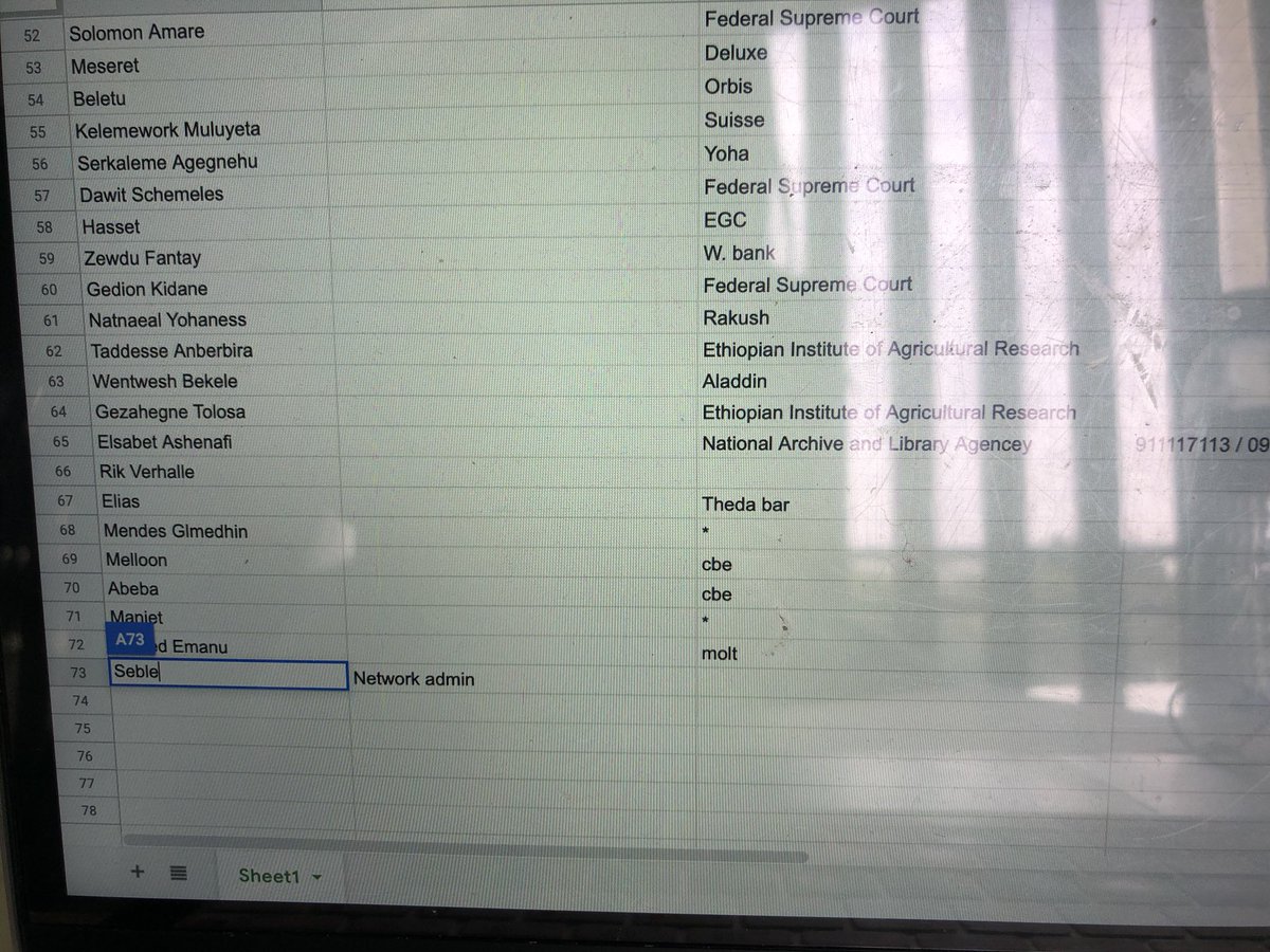 SheilavicICS's tweet photo. Day 3: We had to create a data base tracking all the clients of Lime Design &amp; Events. The pile of lists we had to go through felt stressful at first but nonetheless we managed to work through it! #ICSintern20 @SihamCAS @MrDRedmond @ICSAddisHS https://t.co/AYRhnrflkg