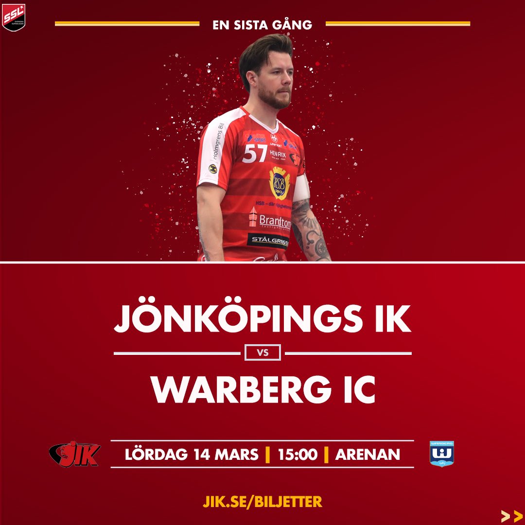 5️⃣7️⃣❤️ | Matchen på lördag blir Rickard Hessmers sista i JIK-tröjan. 
Var på plats i Arenan när vår lagkapten sätter dom i nätet en sista gång, och ge honom det avsked han förtjänar 👑 #jik