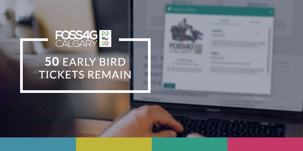 foss4g's tweet image. Only 50 #FOSS4G2020 Early Bird tickets remain, get yours before its too late! Registration includes access to all conference sessions, breakfasts, breaks, and luncheons, as well as the Welcome Reception and Gala! Register today:  2020.foss4g.org/register/