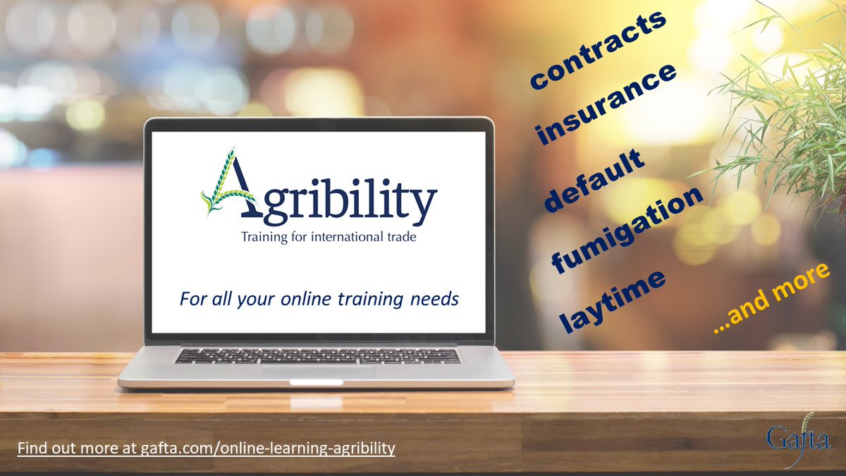 Gaftaworld's tweet photo. Whether you want structured in-depth training, or a quick top up of key knowledge, #Agribility is for you! Find out more about training online with Gafta at https://t.co/VI3WhmeLtA #graintrade #onlinelearning #tradecontracts https://t.co/UR3ZHoYUYG