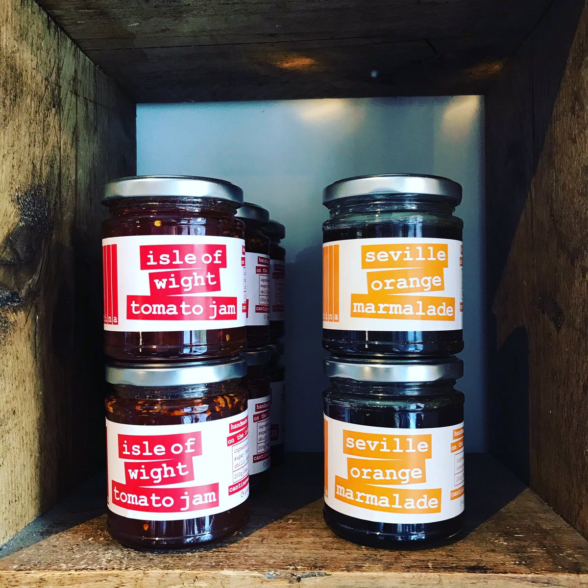 Cantinaventnor's tweet photo. Available at Cantina of course but also @kitchenprovisions London N16. Hand made by our head chef Steffen. #cantinaiow #cantinaventnor #ventnoriow #orangemarmalade #tomatojam #iowtomatoes #iowtomatojam #kitchenprovisions #londonn16 #kitchenprovionsn16 https://t.co/eVUHWdUWOo