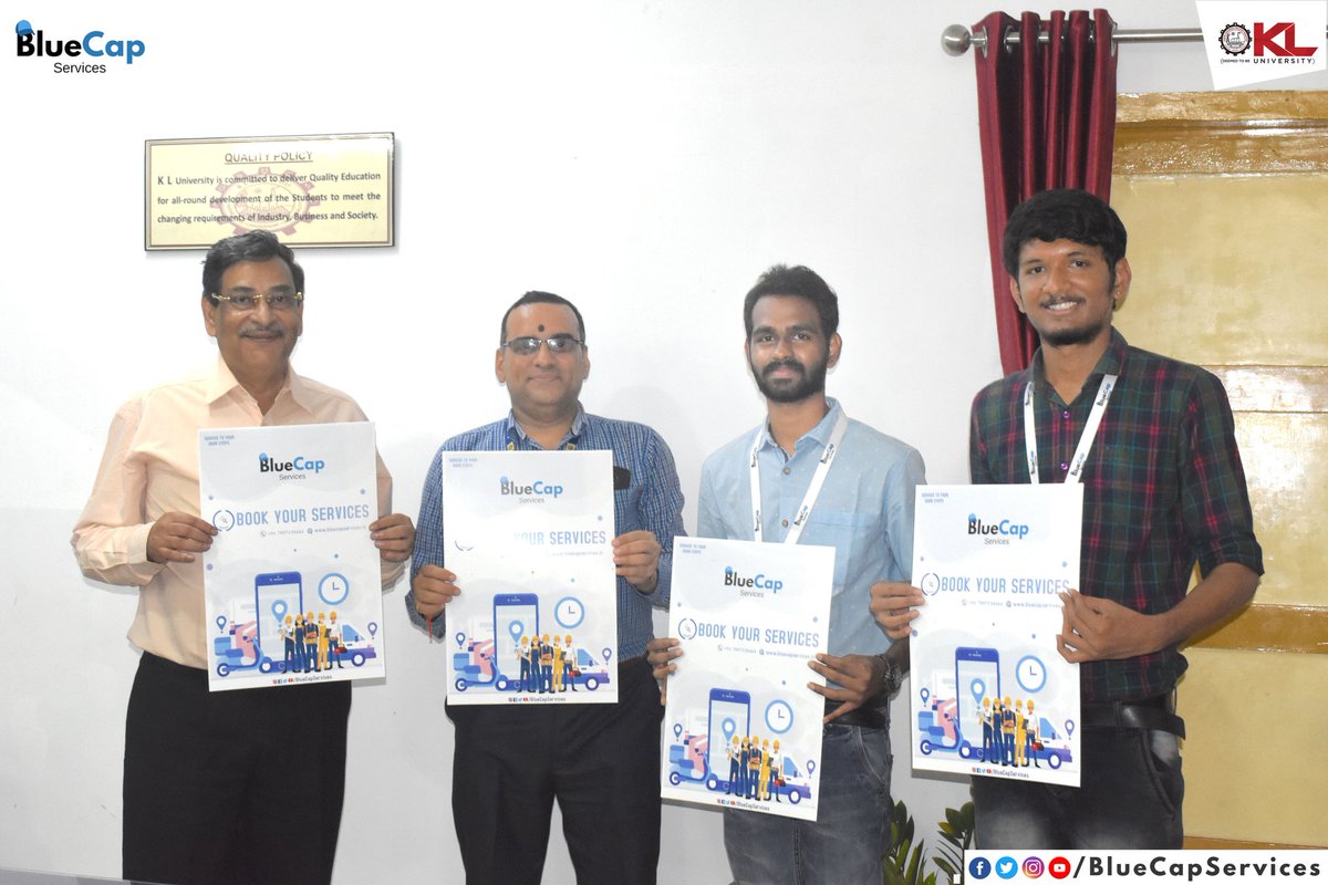 BluecapServices's tweet photo. BlueCap Services announces the official poster launch by Dr. A. Jagadeesh (Director - KL college of science &amp; Humanities)
@BluecapServices @KLUniversity

#start #booking #service #launching #bluecap_services #services #homeservices #onlineservices #vijayawada #guntur #klu https://t.co/22a8zgc0Du