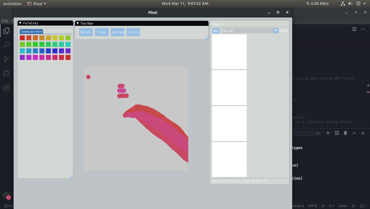 Studio1Man's tweet image. Little pixel art program i'm working on.