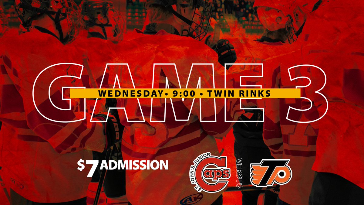 Play it Again Sports St. John's Junior Caps (@caps_junior) on Twitter photo Junior Caps are back in action tonight for Game 3 of the @mbsjjhl quarter finals. Come and check out some great Junior hockey. Admission is only $7. #humpday #playoffs
🕗 9:00
📍 Twin Rinks
🆚 <a href="/jr_tpflyers/">IJ Smith TP Flyers</a> Junior Caps are back in action tonight for Game 3 of the @mbsjjhl quarter finals. Come and check out some great Junior hockey. Admission is only $7. #humpday #playoffs
🕗 9:00
📍 Twin Rinks
🆚 <a href="/jr_tpflyers/">IJ Smith TP Flyers</a>