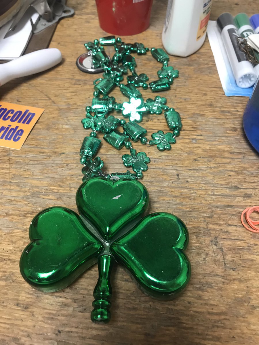 McKinneyMusic97's tweet photo. Dear #UpAtLincoln and #MannSchool communities:

Some students may come home to you talking about a leprechaun that lives in Mr. McKinney’s necklace. They are not crazy, Mr. McKinney is. 

That is all. https://t.co/Q09bUWMQsB