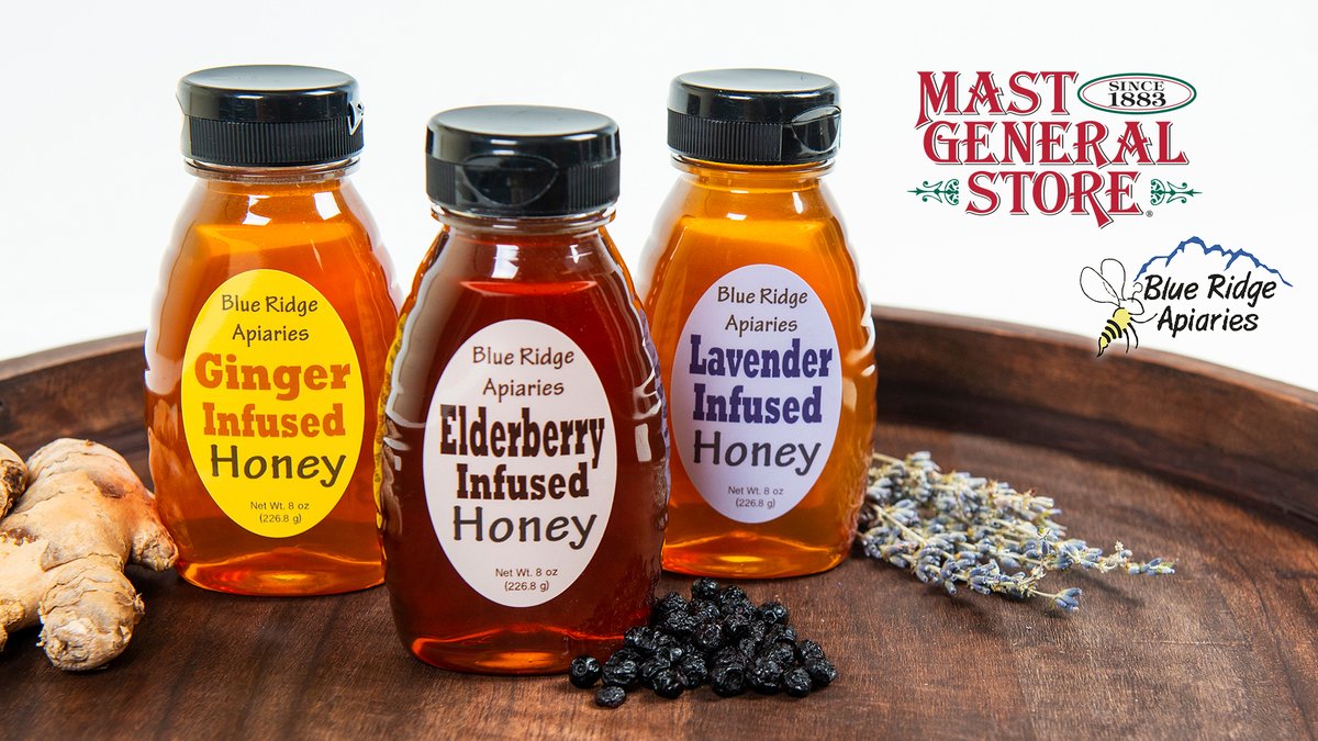 MastStore's tweet photo. Try a little something new on your biscuits or in your tea - infused honeys from Blue Ridge Apiaries. Available at your favorite #MastStore. https://t.co/yEg5Gv3unn https://t.co/dH5WaBmAYe