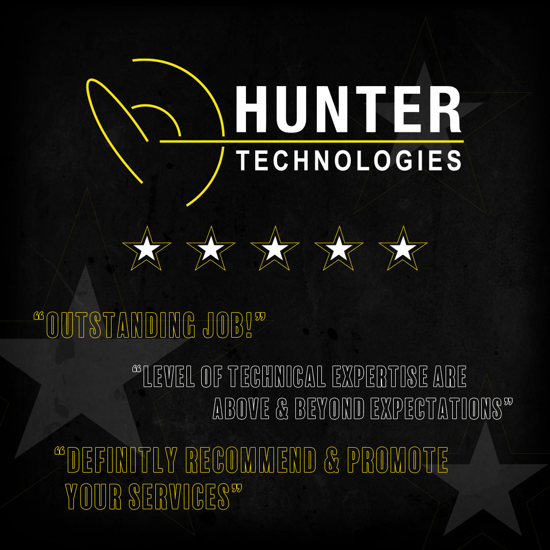 HunterTechnolo1's tweet photo. A few comments from some happy customers!

"The level of technical expertise, experience, and overall personal skills displayed made the entire process a pleasure."

"Extremely happy with Hunter Technologies and now will go above and beyond to recommend and promote your services" https://t.co/UYwUN5Q66x