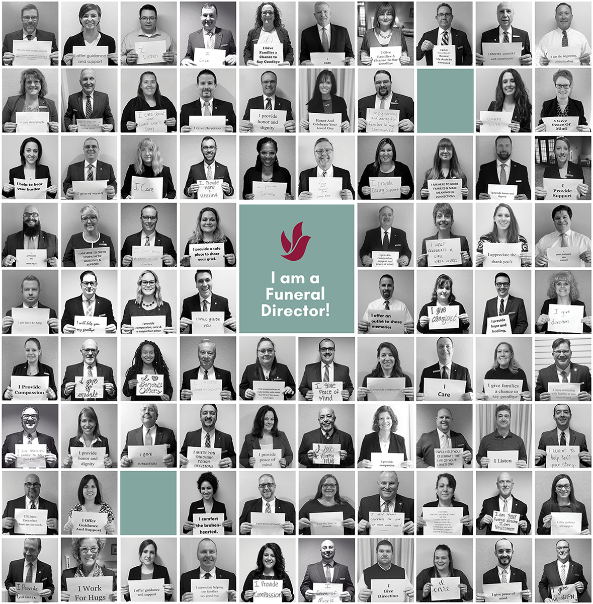 NFSGCareers's tweet photo. It's National Funeral Director Recognition Day! We asked our directors to share their thoughts on their unique role, and here's what they had to say! Thank you to all of our directors for taking such good care of the families we serve! #funeraldirector https://t.co/k3AskhpFeN
