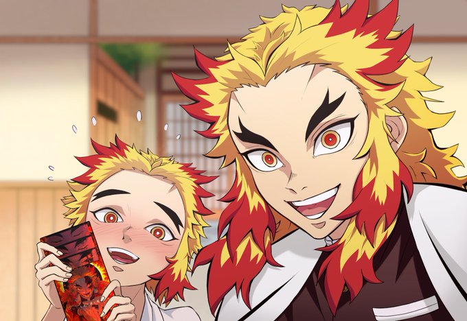 𝘼𝙗𝙞𝙣𝙤𝙈𝙐𝙉さんがTwitterに投稿した煉獄杏寿郎(鬼滅の刃)のイラスト。