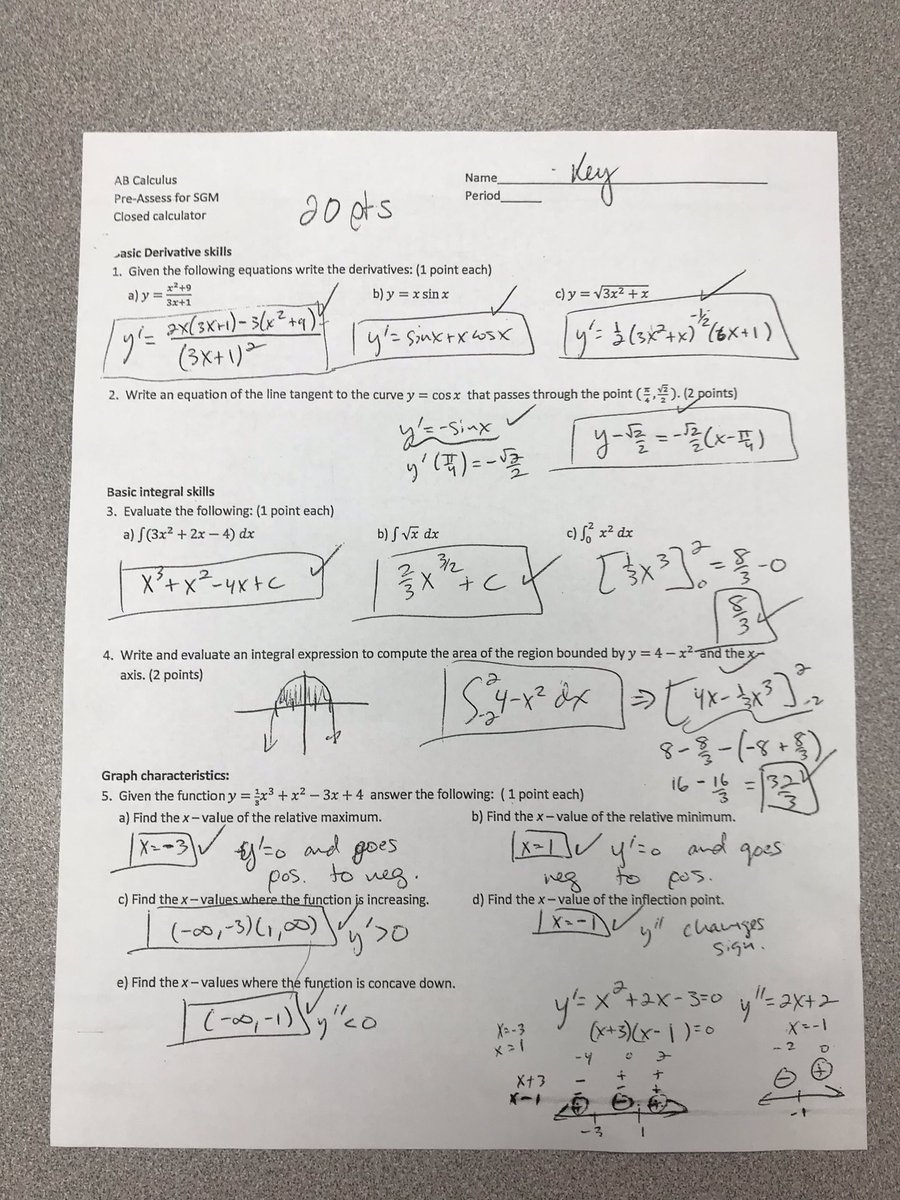 MaasCalculus's tweet photo. AB Calculus pre-assessment 
#abmaas https://t.co/u7n87FhtZz