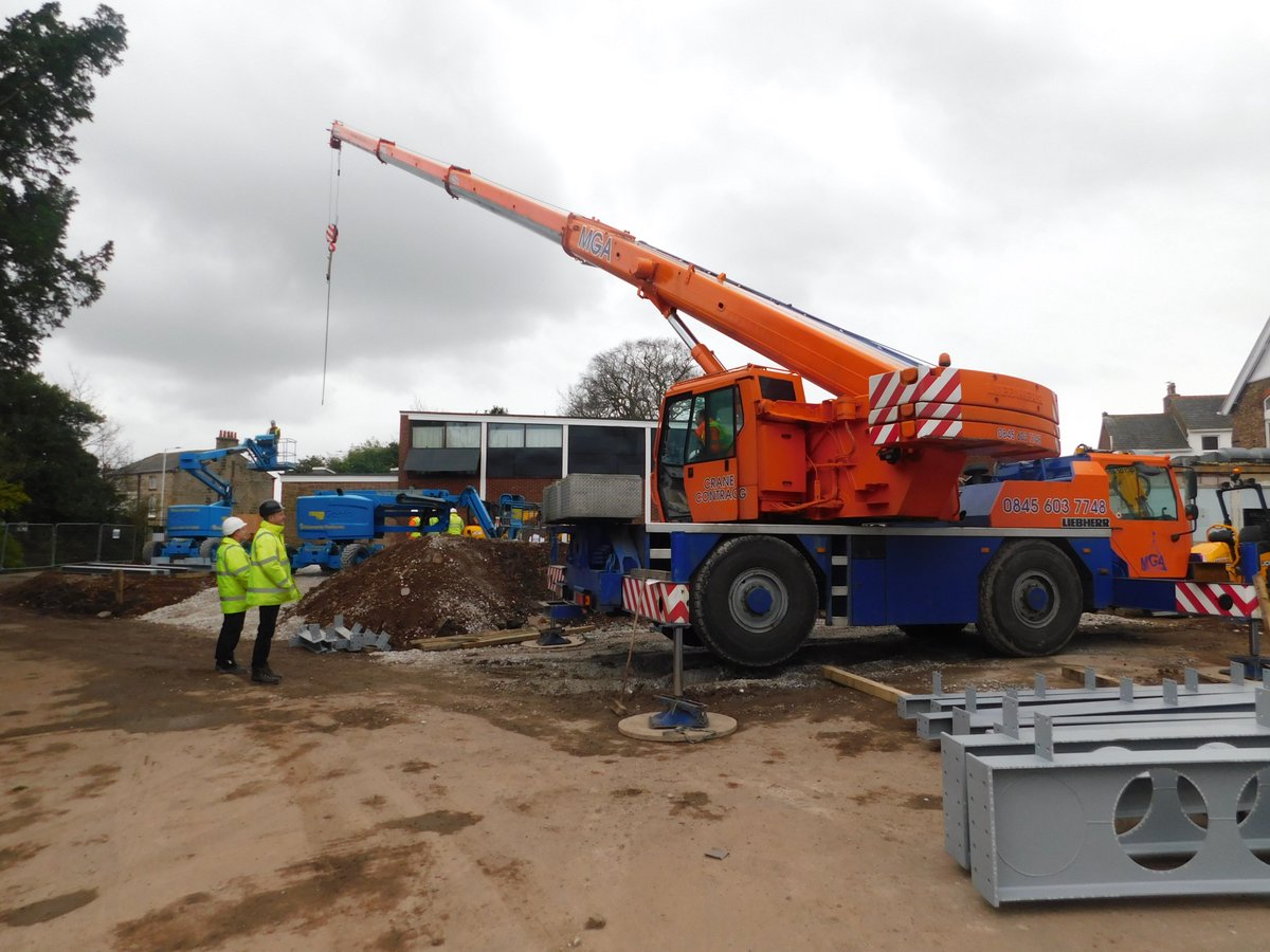 Hightowngroup's tweet photo. Delighted to see the steel work arriving @uptonhallfcj.  Already looking forward to seeing the progress of the steel frame 👩‍🔧👨‍🔧 #steel #Construction https://t.co/0fIXprVzXG