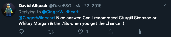3dgedancer's tweet photo. @GingerWildheart It seems I recommended Sturgill Simpson to you back in 2016! https://t.co/XX1V32QGX6