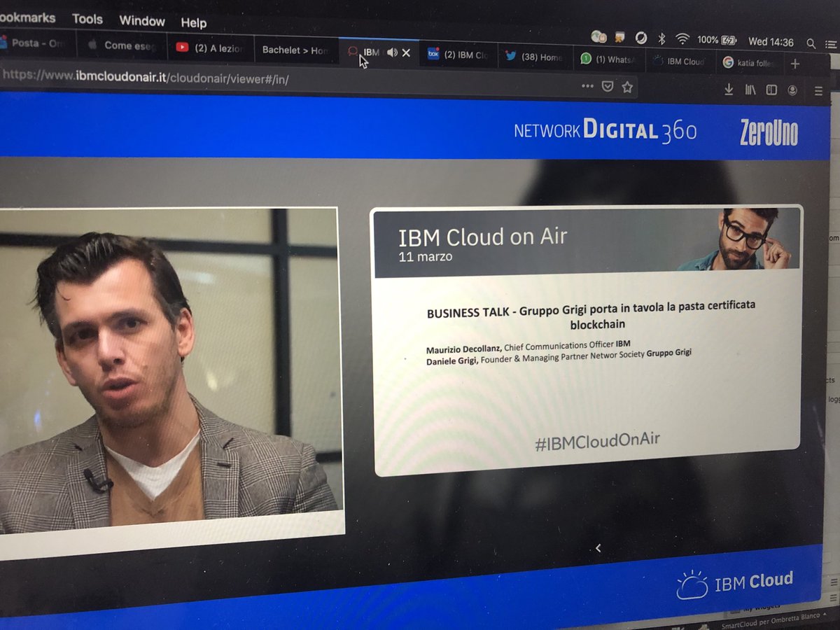 ombrettab's tweet image. ⁦@danielegrigi⁩ #ibmcloudonair porta in tavola la pasta certificata #StartIBMCloud ⁦@AltieriLuca⁩ ⁦@ErminiaN⁩ ⁦@Decollanz⁩
