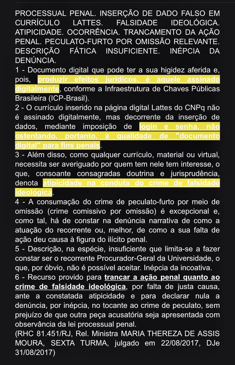 dvsadvogado's tweet photo. Você sabia que criar #perfis #fictícios por meio de #login (sem #assinatura #digital) não configura #falsidade #ideológica previsto no art. 299 do CP? Conforme entendimento do #STJ: https://t.co/uElH9vAfEQ