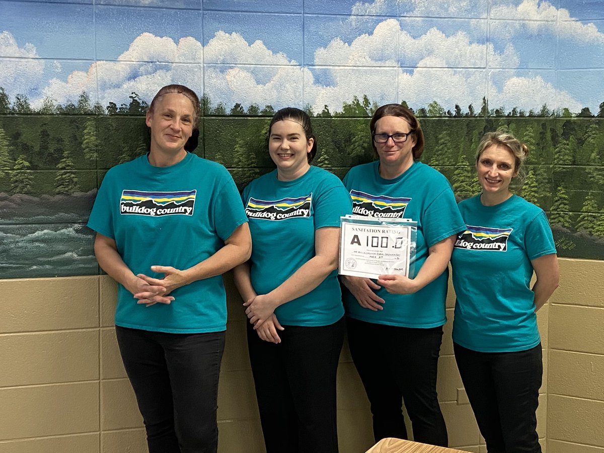 Congrats the the ladies in the Oak Hill cafe on their 100 sanitation grade. We are proud of you. #ignitelearningBCPS <a href="/EpleySepley/">Shanda Epley</a> <a href="/ohes_bulldogs/">Oak Hill Elementary</a>