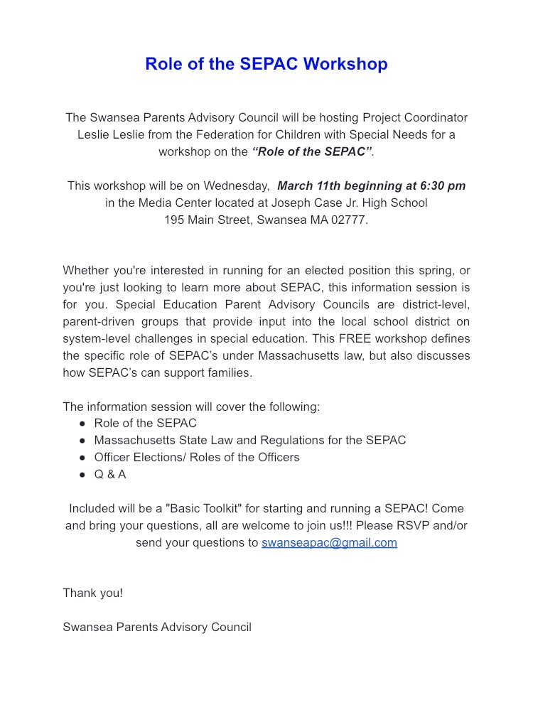 Swansea Parent Advisory Council tweet media
