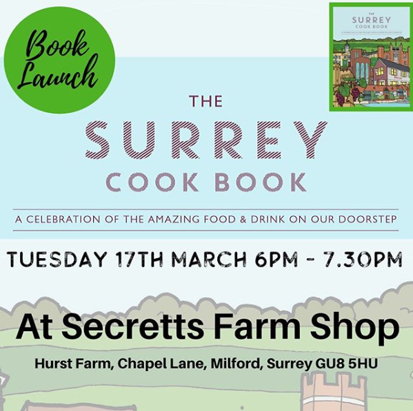 SurreyCookBook's tweet photo. Don't forget! 
The Surrey Cook Book Launch is on the 17th March at @SecrettsMilford 
Everybody Welcome!
Come and celebrate the fantastic food &amp; drink scene in your area!
#Lovelocal #Surrey #Foodie #Surreycookbook https://t.co/AFUWfQFhLo