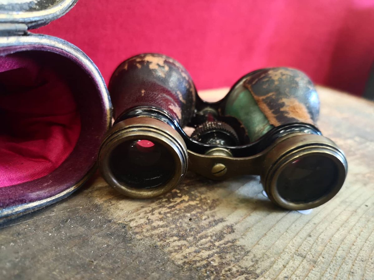 Lot 112: small pair of antique binoculars with hard leather case #antiquebinoculars #auction #harrisonsauctioncentre