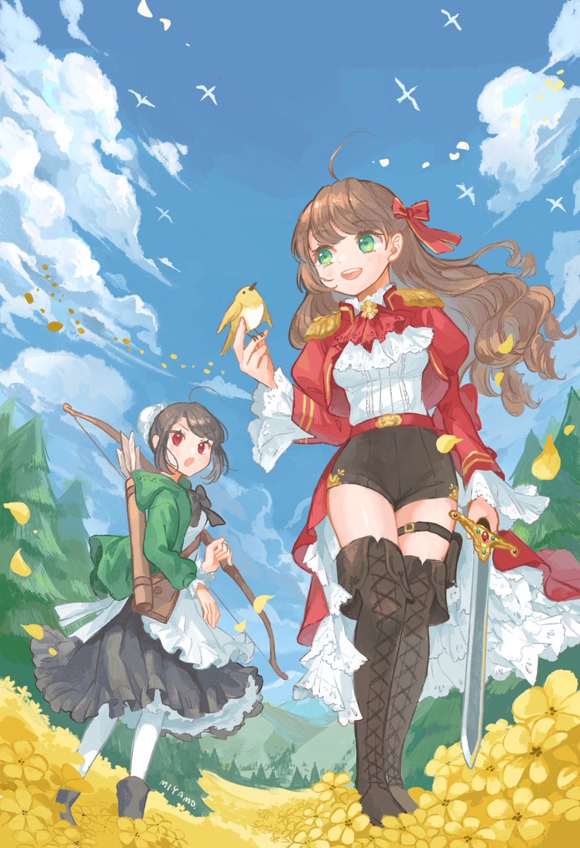 ポートフォリオの表紙にした絵です プリンセスとメイドちゃん Miyamo ᐢ ᐢ のイラスト