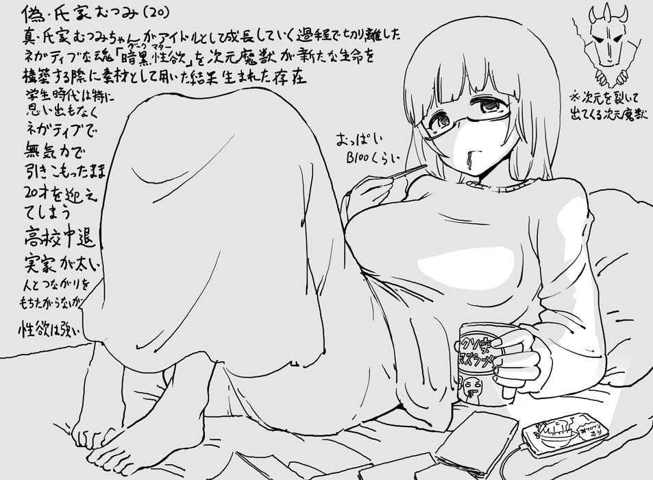 『偽アイドル氏家むつみちゃん』リクエストが来たので描きました 
