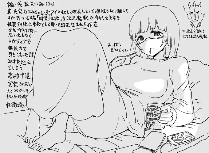 『偽アイドル氏家むつみちゃん』リクエストが来たので描きました 