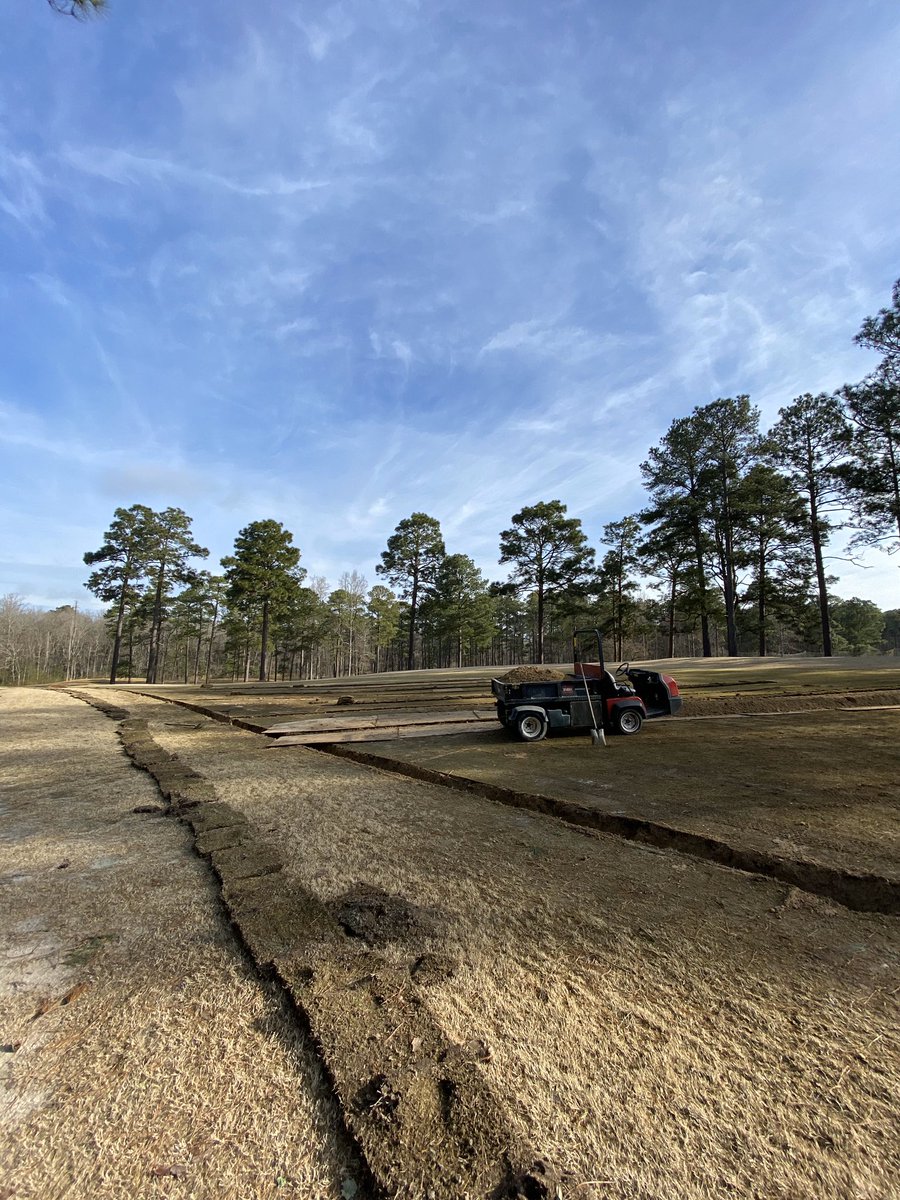 dalton_parham99's tweet image. Getting some hands on learning this morning as we install some much needed drainage on hole no. 1 #mycarolinasmorning